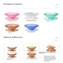 Translucent Phone Grip With Expandable Bracket, Clear Airbag Stand Material, Ultra-Transparent Telescopic Slouchy DIY Painted Drip Glue Phone Holder - Multicolor - View 8