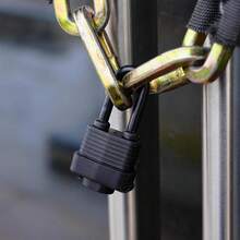 1pc Waterproof Long Body Rust-Proof Padlock, Tool Shed Lock, Reinforced Padlock, Fence, Gym Locker, Backyard Gate, Bicycle, Yard - Black - View 3