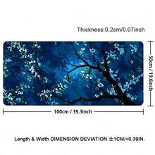 1pc Leather Desk Mat, Mysterious Blue Cherry Blossom Extended Mouse Pad - Large Japanese Night Flower Desktop Pad, For Office And Gaming, Beautiful Desktop Leather Protective Pad, Washable, Non Slip Base, Suitable For Home Office Use - View 11