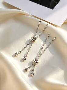 1/2pcs 304 Stainless Steel Adjustable Chain End Connector, DIY Silicone Pull Chain, Brass Positioning Flat Bead Spacer Jewelry Accessory - Pull-out Adjuster - View 14