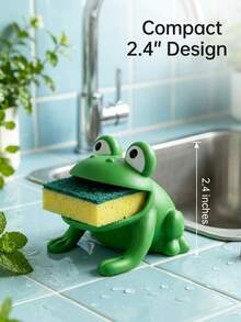 1/2pcs Cute Frog Soap Dish Soap Holder Cute Cartoon Animal Soap Rack And Sponge Storage Rack Space-Saving Bathroom Kitchen Sink Soap And Cleaning Sponge Storage Rack Home Decor Daily Use Bathroom Accessories Autumn Home Decor Christmas - Multiple Styles - View 8