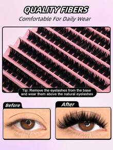 Thick Voluminous Natural Soft 30D-100D Individual Lash Extensions 8-16mm Mixed 0.07mm D Ultra Lightweight 10 Rows 200 Clusters Single Cluster 3D Effect Long Lasting DIY Handmade False Eyelashes - D - View 7