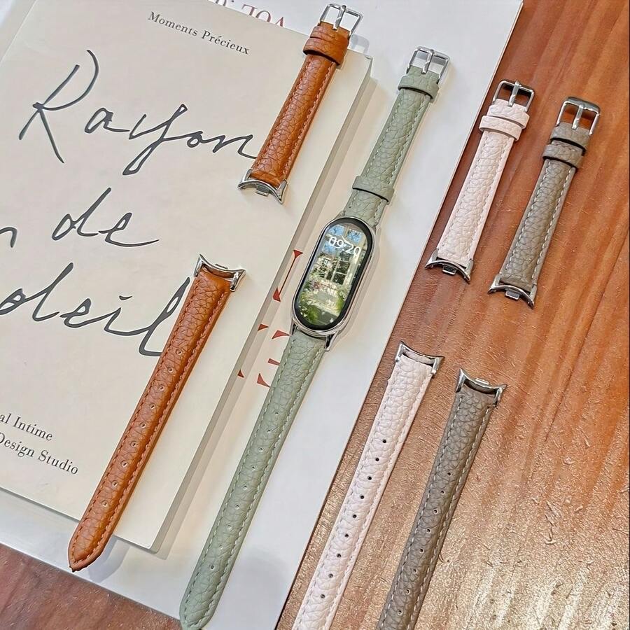 Elegant & Stylish Watch Band, Multi-Functional, Durable & Exquisite Vintage Lychee Texture Design, Compatible With Xiaomi Band 10/9/8 Series, Equipped With Quick Release Buckle Design, Supports NFC Version Sharing, Sports Smart Companion Style - Multicolor - View 1