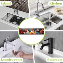 1pc Sink Faucet Absorbent Mat, Colorful Rooster Pattern Drainage Mat, Suitable For Kitchen, Bathroom Sink, Countertop, Drainage Mat, Diatomaceous Earth Material, Trimmable, Quick-Dry Mat - Multicolor - View 9