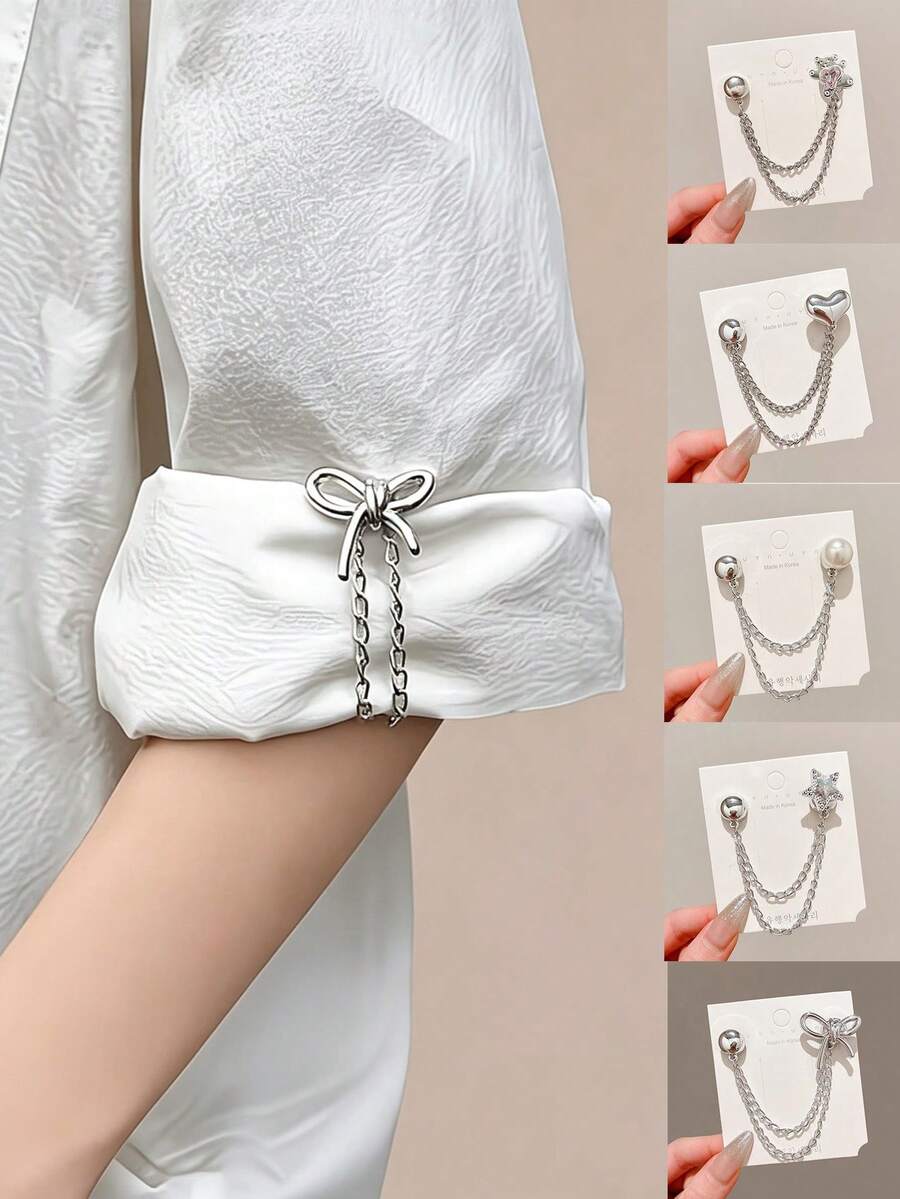Kẹp may đa năng dễ thương, phù hợp để điều chỉnh ống quần hoặc dùng làm khóa nam châm, lý tưởng để lên gấu áo và quần, tùy chọn kèm nút trang trí dễ thương cho quần jeans và kẹp cổ tay, phụ kiện thời trang - Nhiều màu - Xem 1