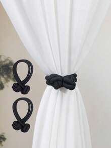 5/3/1pc Knotted Elastic Curtain Tiebacks, Minimalist Braided Curtain Holdbacks, Stretch Decorative Curtain Tie Bands For Living Room Bedroom Window Home Decor - one-size - View 1