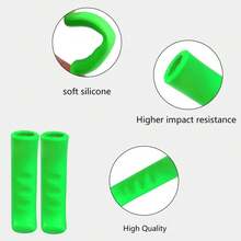 1 Pair Mountain Bike Brake Lever Covers, Silicone Non-Slip Brake Handle Covers, Cycling Accessories, Brake Lever Silicone Covers, Suitable For Mountain Bikes, Easy To Install, Prevent Finger Injuries - Multicolor - View 4