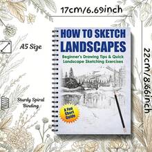 Outdoor Scene Painting Book, Adult Drawing Practice, Sketch Landscape, Beginner Friendly, Relaxing And Stress Relief, Mind And Body (Pencils Not Included) - Single Piece - View 13