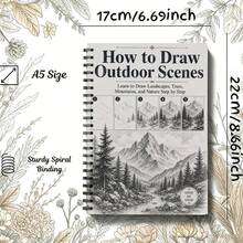 Outdoor Scene Painting Book, Adult Drawing Practice, Sketch Landscape, Beginner Friendly, Relaxing And Stress Relief, Mind And Body (Pencils Not Included) - Single Piece - View 16