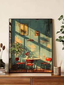 DIY Vintage Cafe Interior With Warm Sunlight (Frameless 8x12 / 16x20 Inches) Paint By Numbers Kit (Acrylic) Arts & Crafts For Adult Beginners, Home Wall Decor, And Creative Holiday Gifts - Sets - View 4