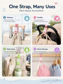 Portable Adjustable Luggage Strap With Buckle, Unisex, Suitable For Cruise, Camping, Outdoor, Beach Travel And Back To School Essential Accessory - Multicolor - View 6