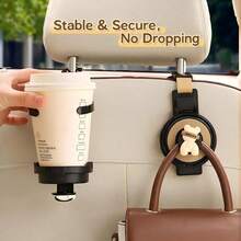 yucen Car Seat Back Cartoon Cute Hook Multi-Function Cup Holder Rear Storage Organizer Decor For Women - B - View 3