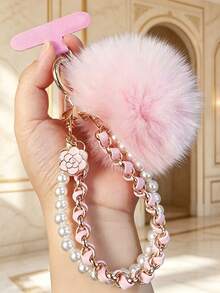 1pc High-End Luxury Rhinestone Metal Lucky Flower Rotating Hook Phone Crossbody Lanyard, Durable Long Sparkling Rhinestone Phone Case Anti-Loss Chain For Outdoor Travel Shopping, Fashionable Exquisite Rhinestone Cherry Blossom Chain Decor For Women, Birthday Gift For Mom, Best Friend, Sister, Teacher - Multicolor - View 9