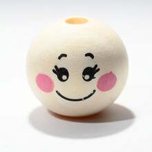 10pcs, 50pcs, Assorted Smiling Face Wooden Beads, 20mm - Perfect For DIY Jewelry, Bracelets, Necklaces And Craft Decorations, Multiple Cute Expressions, Decorative Beads | Expression Beads | Durable Wooden, Jewelry Making Beads - Multi-color - View 9