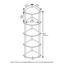 Estantería de esquina de 5 niveles de madera en negro/gris - Negro - Ver 7