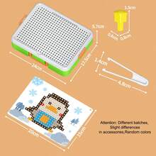 Children's DIY Mushroom Peg Puzzle Toy, Mosaic Plug-In Board Blocks With Pattern Cards, Educational Creative Early Learning Toy - Multicolor - View 7