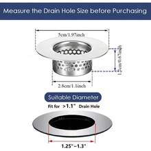 4pcs Bathroom Sink Strainer Set, Suitable For Bathtub Drain And Washbasin, Can Filter Hair, Suitable For Laundry Room And RV Sink, Stainless Steel Material, Fits 1.25 Inch To 1.3 Inch Hole Diameter - Silvery - View 4