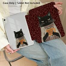 Leopard, Cat, Coffee Pattern Painted Effect Tablet Protective Case With Stand, Compatible With Honor 8/9/10/X8/X8A/X9/X8Pro/X9Pro, MatePad SE 11"/MatePad 11"/11.5", MatePad Pro, Apple 10th/11th Gen 2025 (A16), Galaxy Tab A7/A9 And Other Popular Models - Style 21 - View 5
