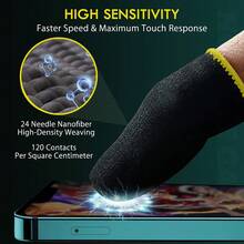 30 chiếc bao ngón tay cảm ứng sợi carbon siêu mỏng thoáng khí chống mồ hôi, kèm túi đựng da màu đen, phù hợp cho điện thoại và thiết bị, điều chỉnh được cho hầu hết kích cỡ ngón tay, thiết kế nhỏ gọn nhẹ, điều khiển mượt mà chính xác khi chơi game - Nhiều màu - Xem 6