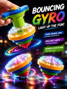 1pc Fun LED Spinning Top Toy, Glowing Colorful Rotating Top, Interactive Toy For Kids, Playable And Battle-Ready, Suitable For Party Activities, Small Gifts, Birthday Gifts (Some Accessories Color Random) - Multicolor - View 2