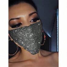2026 New Beach Women's Wear Nightclub Metal Flash Diamond Decoration Mask Mask - Multicolor - View 6