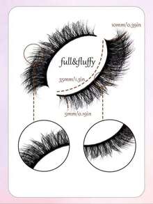 New 7 Pairs Natural Slender 3D Mink Eyelashes 5D Fluffy Eyelash Makeup Set Mink Eyelash Extension Short Strip Eyelashes, Eyelashes, False Eyelashes, False Eyelashes - Multicolor - View 5