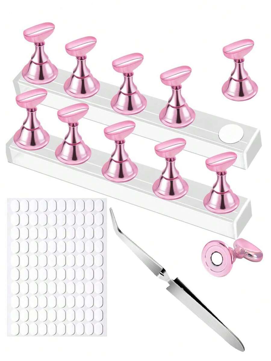 Magnetic Nail Display Holder,Acrylic Nail Display Stand For Nail Art Tip Practice,Nail Art Display Tool For Showing Different Nail Colors,Nail And DIY Manicure Training Accessory For False Nail Tip Display Practice Salon Home Use - Nail Art Practice Tools - View 1
