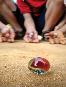 Set Bola Kaca Warna-warni 10/20/30/40 buah, Kelereng Cerah 14mm untuk Dekorasi Akuarium, Pengisi Pot Bunga, Lintasan Bola Permainan Meja, Manik-manik Dekoratif yang Menyenangkan - MultiWarna - View 4
