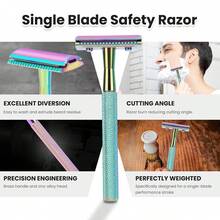 Safety Razor For Women, Rainbow - ColorA - View 7