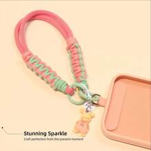 1pc Cute Puppy Capybara Short Phone Lanyard Universal Phone Case Anti-Loss Wrist Strap Pendant - Multicolor - View 2