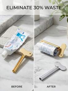 1pc Reusable Metal Toothpaste Squeezer Roller Tool With Easy-Press Handle, Suitable For Bathroom, Kitchen, Travel, Cosmetics, Skincare And Daily Home Products Cream And Lotion Tube Extraction - Multiple Styles - View 11