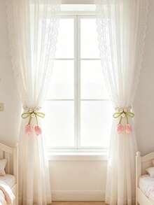 1pc/2pcs Pearl Flower Curtain Tie Backs, Suitable For Children's Room, Baby Supplies, Room Essentials And Nursery Decor - Multicolor - View 8
