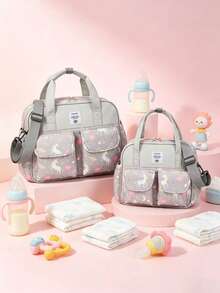 1pc LEQUEEN Oxford Fabric Maternity Multi-Function Crossbody Mommy Bag, Fashionable Mother & Baby Bag, Casual Outing Storage Bag, Handheld Hospital Bag Suitable For Storage Use - Multicolor - View 2