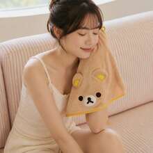 San-X Rilakkuma Relax Bear Official Towel, Absorbent Coral Fleece, Cute Cartoon Face Towel, Adult, No Shedding, Adorable - Multicolor - View 6