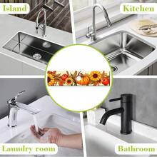 1pc Thanksgiving Pumpkin Faucet Cover, Create Holiday Atmosphere, Bathroom Faucet Splash Guard, Waterproof Non-Slip Faucet Pad, Kitchen Countertop Accessory, Kitchen Dining Table Accessory, Sink, Moisture-Proof Absorbent Pad, Absorbent Drainage Pad, Multi-Functional Absorbent Non-Slip Pad - Multicolor - View 8