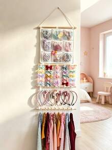 1pc Hair Accessory Storage Rack, Headband Storage Rack, Suitable For Girls, With Hooks To Store Hair Clips, Headbands, Hair Accessories, Can Be Hung On Wall, Suitable For Decorating Girls' Room, Can Be Hung On Wall, Door Or Wardrobe - Multicolor - View 2