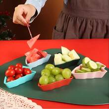 5-Compartment And 8-Compartment Creative Christmas Tree Multi-Slot Snack Tray, Holiday Candy And Nut Platter, High Aesthetic Decorative Fruit Bowl, Perfect For Daily Home Use, New Year, Christmas And Other Celebrations - Multicolor - View 5