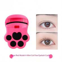 1pc Xixi Mini Cat Paw Eyelash Curler, Natural Curl, Compact & Portable, Easy For Beginners, Shaping, Student-Friendly, Affordable - Multicolor - View 4