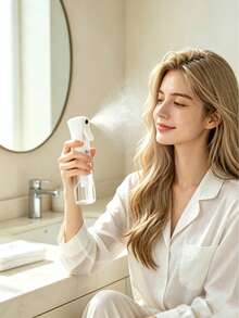 1pc Press-Type High Pressure Fine Mist Spray Bottle, Transparent Portable Refillable Spray Bottle, Home Disinfection Cleaning Sprayer, Gardening Plant Watering Spray Bottle - Transparent - View 7