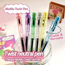 1pc Twist-Out Core Neutral Pen 0.5mm Black Ink Minimalist Colorful Barrel Twisting Pen Student Exam Writing Smooth Continuous Ink Office Test Signing Replaceable Refill Creative Twist-Out Core Neutral Pen Stationery Gift Box Set - Twist-action Gel Pen - View 7