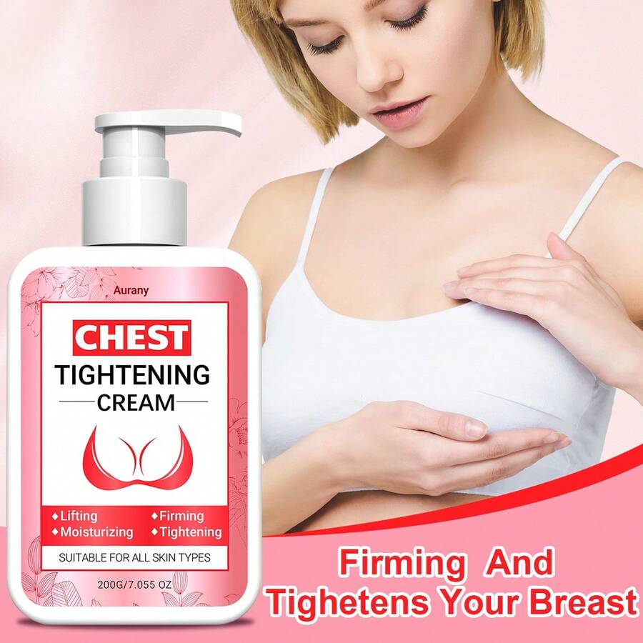 AURANY 200g 乳房緊緻霜，提拉緊緻護膚，乳房按摩保濕，提拉滋養，增強自信，不油膩，女性身體緊緻護膚霜，女性身體按摩霜