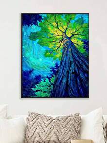 DIY Vibrant Abstract Blue Forest Tree (Frameless 8x12 / 16x20 Inches) Paint By Numbers Kit(Acrylic) Arts & Crafts For Adult Beginners, Home Wall Decor, And Holiday Gifts For Nature Lovers - Sets - View 5