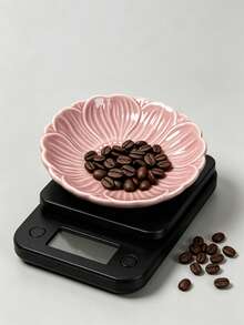 2pcs Ceramic Petal Coffee Bean Weighing Tray And Coffee Bean Spray Bottle, Coffee Bean Weighing Tray, Porcelain Tea Set Dispenser, Coffee Gift, Tea And Coffee Bean Container, Tea Accessories, Measuring Container Suitable For Coffee Or Tea Supplies - Multicolor - View 3
