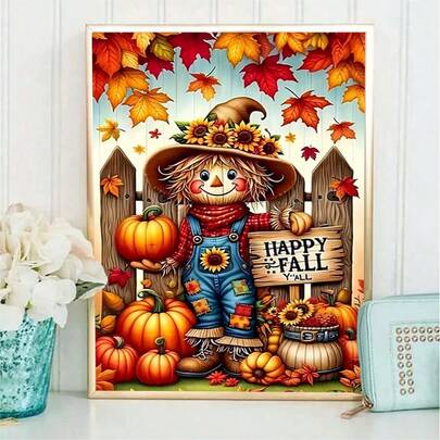Adult DIY Diamond Painting Kit - Pumpkin Theme 5D Full Drill Mosaic Diamond Art Craft, Suitable For Halloween, Christmas Home Room Decor And Wall Decoration, Perfect Choice For Holiday Parties And Various Festive Occasions