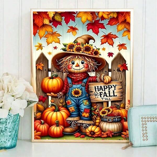 Adult DIY Diamond Painting Kit - Pumpkin Theme 5D Full Drill Mosaic Diamond Art Craft, Suitable For Halloween, Christmas Home Room Decor And Wall Decoration, Perfect Choice For Holiday Parties And Various Festive Occasions