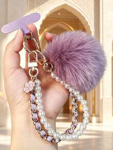 1pc High-End Luxury Rhinestone Metal Lucky Flower Rotating Hook Phone Crossbody Lanyard, Durable Long Sparkling Rhinestone Phone Case Anti-Loss Chain For Outdoor Travel Shopping, Fashionable Exquisite Rhinestone Cherry Blossom Chain Decor For Women, Birthday Gift For Mom, Best Friend, Sister, Teacher - Multicolor - View 8