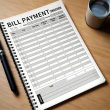 Bill Payment Tracking & Budget Planning Notebook, 48-Month Monthly Expense Record Book With Due Date, Paid Amount, Unpaid Balance And Notes, Spiral Bound Financial Record Book For Home Office Money Management - 1 Pc - View 3