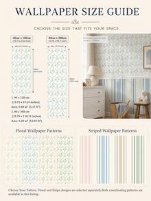 SUPSTICKER Matching Floral & Stripe Peel And Stick Wallpaper Collection, Self-Adhesive Removable Wallpaper For Living Room, Bedroom & Entryway, Choose Your Pattern - 1PC - View 3