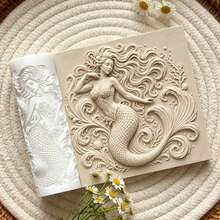1Pc Mermaid Texture Roller, Ocean Mermaid Figure Pattern Clay Embossing Roller, DIY Handmade Earring Pendant Jewelry Craft Supplies - 1 Unit - View 6