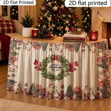 Christmas Themed Table Skirt, Classic Holiday Style, Suitable For Winter, Create Rich Christmas Atmosphere, Home Dining Room Party Table Decoration - A - View 4